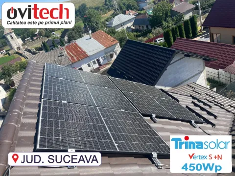 Montaj sistem fotovoltaic 4 kW monofazat cu baterie Sungrow 12,8 kWh, jud. Suceava — fotografia 7